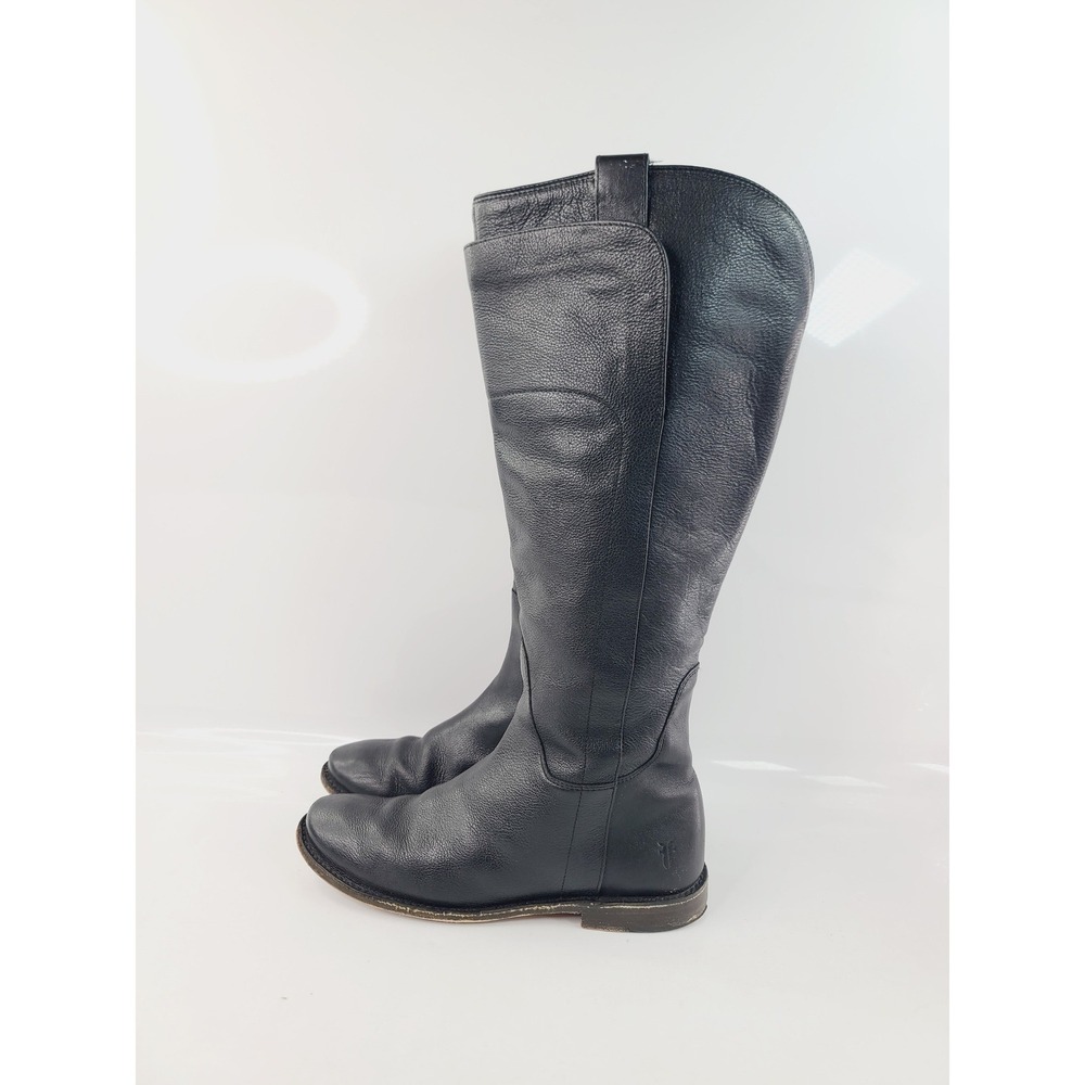 Frye Genuine Leather Leather Sole Riding Boots / Tall Boots, Womens Size 6 Black - Picture 2 of 8